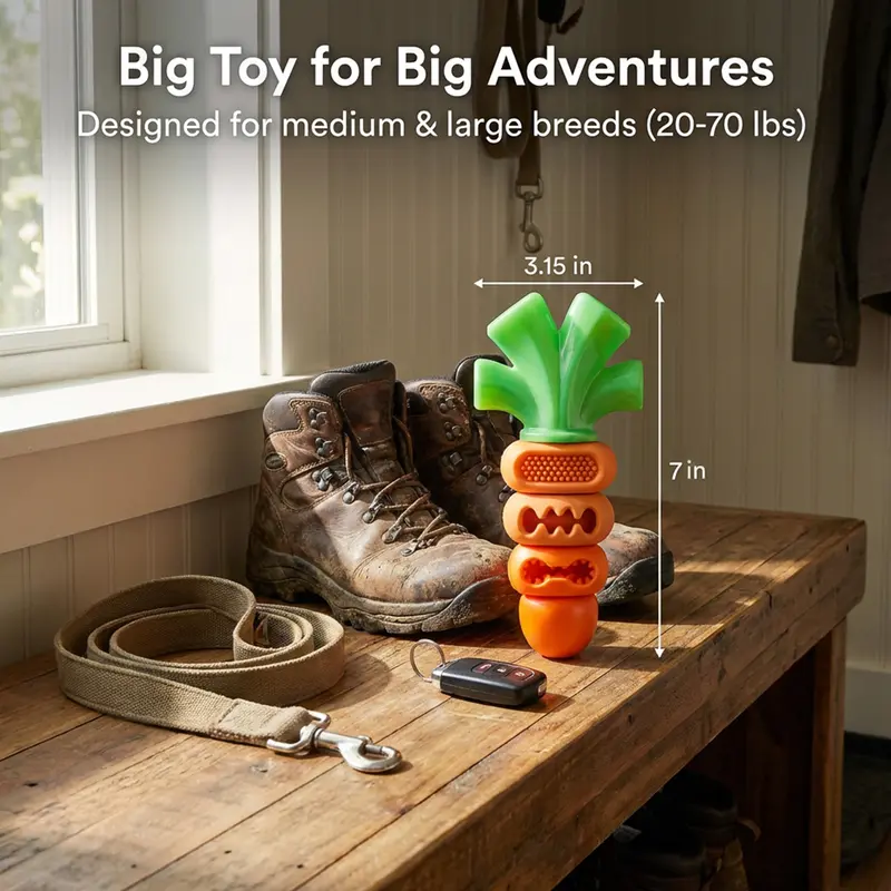 Carrot-Shaped Tough Chew Toy for Powerful Chewers