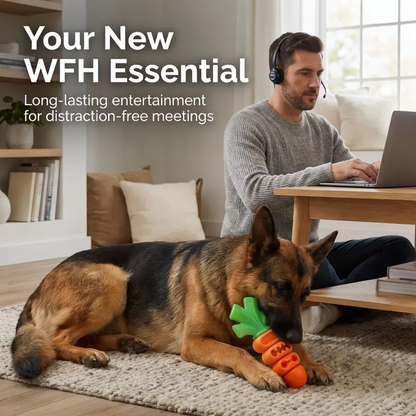 Carrot-Shaped Tough Chew Toy for Powerful Chewers