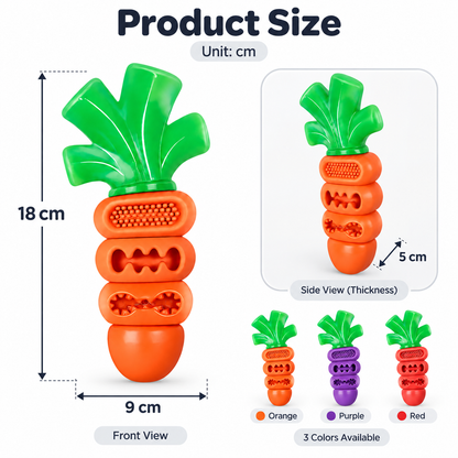 Carrot-Shaped Tough Chew Toy for Powerful Chewers