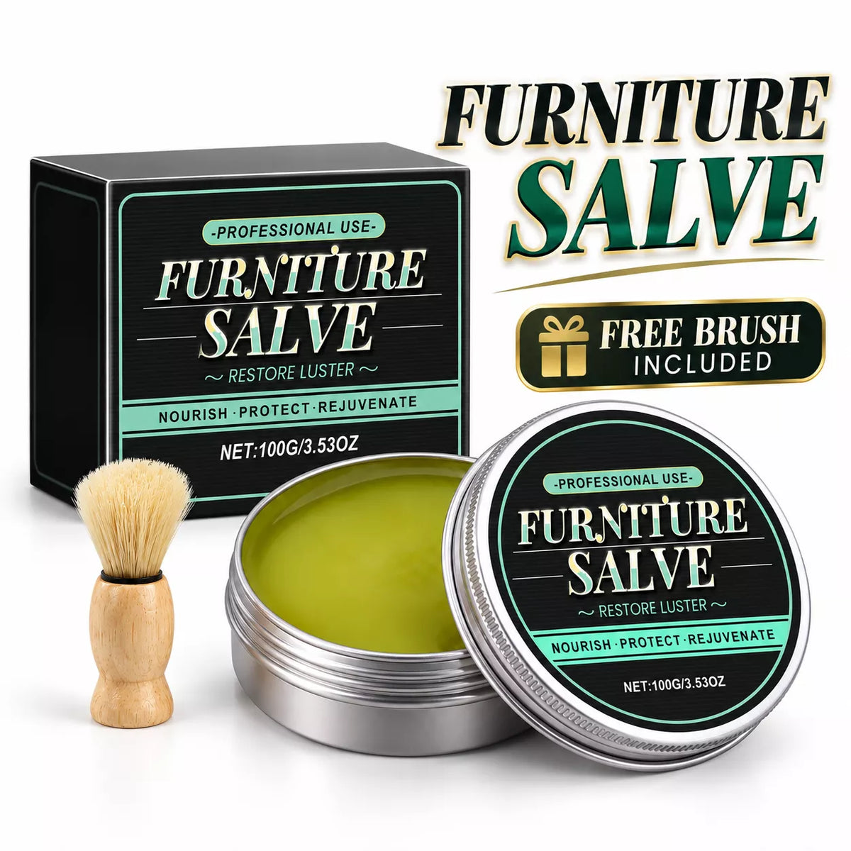 Leather & Furniture Repair Salve + FREE Applicator Brush