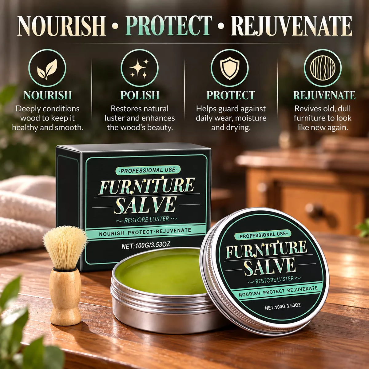 Leather & Furniture Repair Salve + FREE Applicator Brush