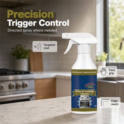 Heavy-Duty Oven& Cooktop Cleaner Spray -Powerful Grease & Burnt-On Stain Remover