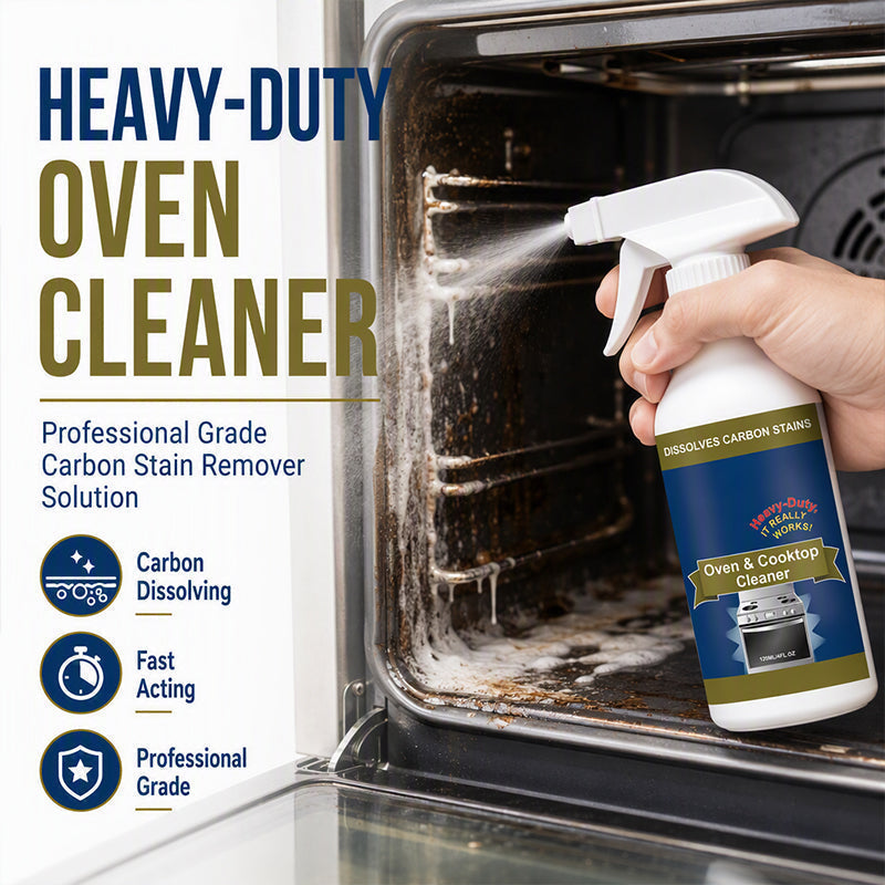 Heavy-Duty Oven& Cooktop Cleaner Spray -Powerful Grease & Burnt-On Stain Remover