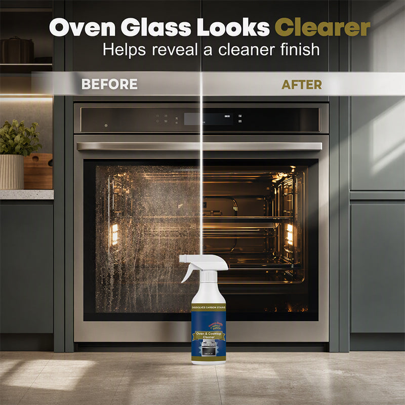 Heavy-Duty Oven& Cooktop Cleaner Spray -Powerful Grease & Burnt-On Stain Remover