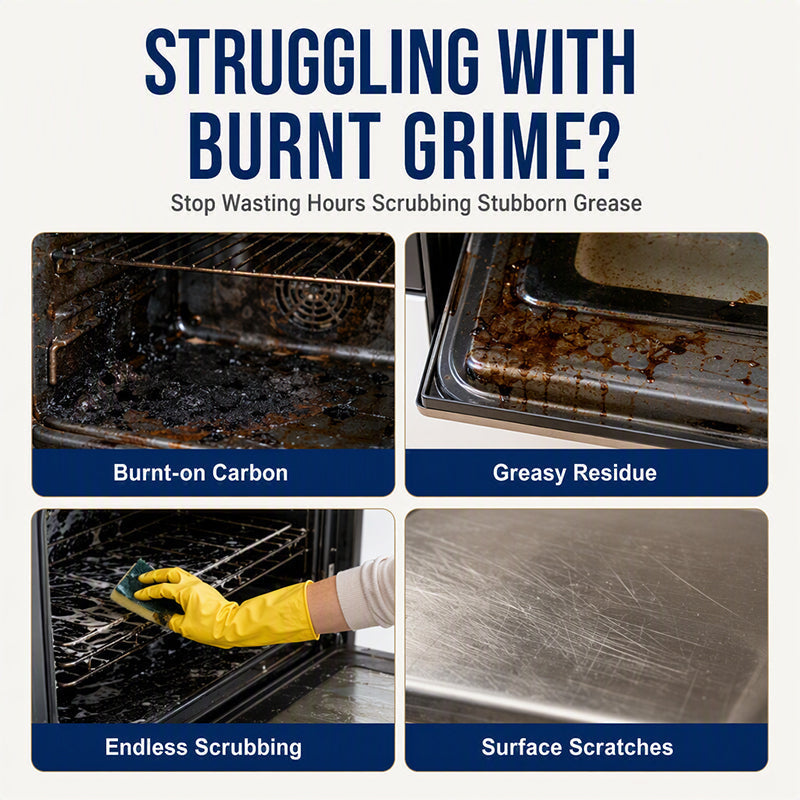 Heavy-Duty Oven& Cooktop Cleaner Spray -Powerful Grease & Burnt-On Stain Remover