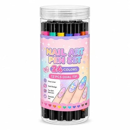 🌸Last Day Buy 2 Get 1 Free🌈24 Colors Dual Ended Nail Art Pens Set